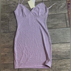Sparkling Lilac Mini Dress
